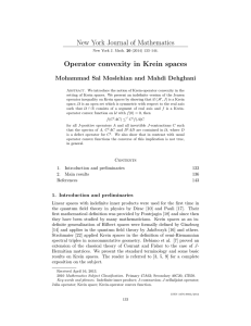 New York Journal of Mathematics Operator convexity in Krein spaces