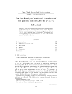 New York Journal of Mathematics the general multiquadric in C([a, b])