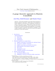 New York Journal of Mathematics A gauge theoretic approach to Einstein 4-manifolds