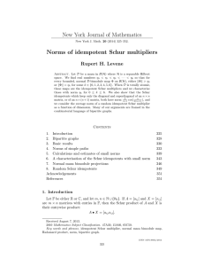 New York Journal of Mathematics Norms of idempotent Schur multipliers