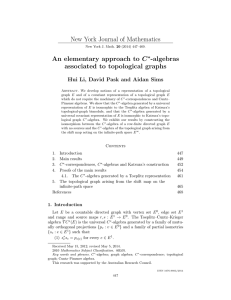 New York Journal of Mathematics An elementary approach to C -algebras