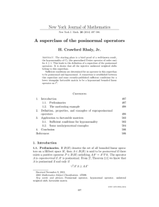 New York Journal of Mathematics A superclass of the posinormal operators