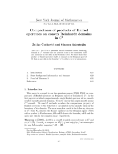 New York Journal of Mathematics Compactness of products of Hankel