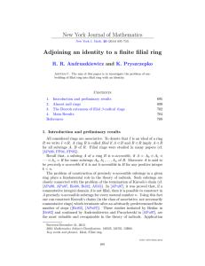 New York Journal of Mathematics R. R. Andruszkiewicz K. Pryszczepko