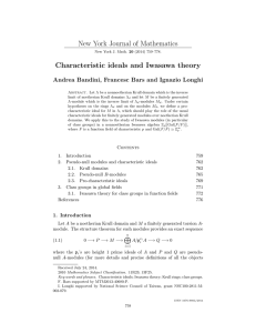 New York Journal of Mathematics Characteristic ideals and Iwasawa theory