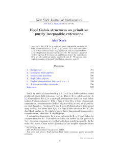 New York Journal of Mathematics Hopf Galois structures on primitive Alan Koch