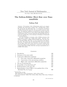 New York Journal of Mathematics The Soliton-K¨ ahler–Ricci flow over Fano manifolds