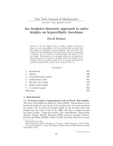 New York Journal of Mathematics An Arakelov-theoretic approach to na¨ıve