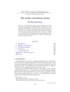 New York Journal of Mathematics The stable concordance genus M. Kate Kearney