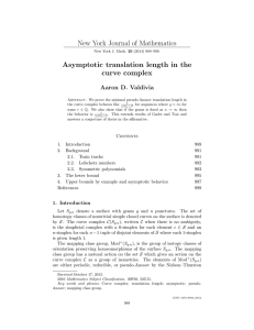 New York Journal of Mathematics Asymptotic translation length in the curve complex