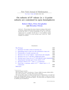 New York Journal of Mathematics On subsets of S