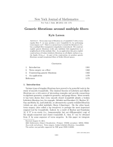 New York Journal of Mathematics Generic fibrations around multiple fibers Kyle Larson