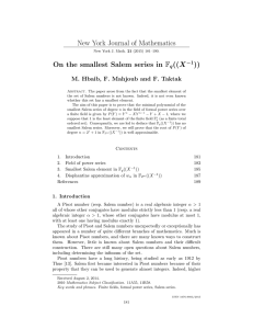 New York Journal of Mathematics ((X ))
