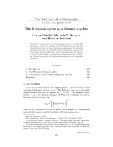 New York Journal of Mathematics Hocine Guediri, Mubariz T. Garayev Houcine Sadraoui