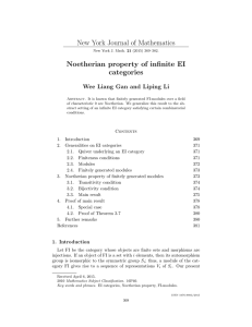 New York Journal of Mathematics Noetherian property of infinite EI categories