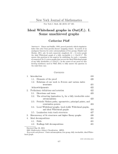 New York Journal of Mathematics Ideal Whitehead graphs in Out(F ). I.