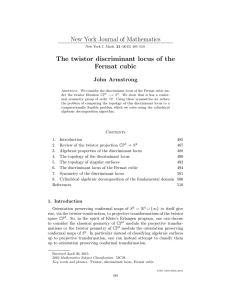 New York Journal of Mathematics The twistor discriminant locus of the