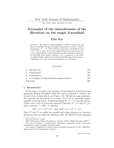 New York Journal of Mathematics Dynamics of the monodromies of the