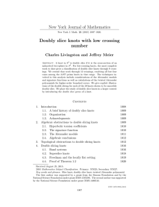 New York Journal of Mathematics Doubly slice knots with low crossing number