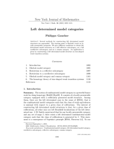 New York Journal of Mathematics Left determined model categories Philippe Gaucher