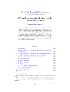 New York Journal of Mathematics C -algebras associated with textile dynamical systems