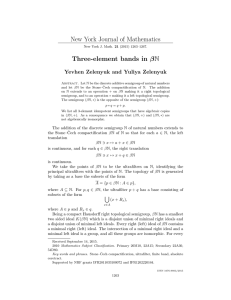New York Journal of Mathematics Three-element bands in βN Yevhen Zelenyuk