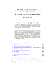 New York Journal of Mathematics A note on tetrablock contractions Haripada Sau