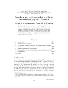 New York Journal of Mathematics Speedups and orbit equivalence of finite -actions