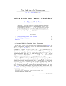 New York Journal of Mathematics S. J. Eigen V. S. Prasad