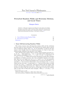 New York Journal of Mathematics Perturbed Random Walks and Brownian Motions,
