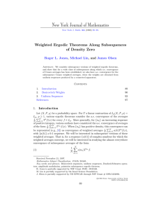 New York Journal of Mathematics Weighted Ergodic Theorems Along Subsequences
