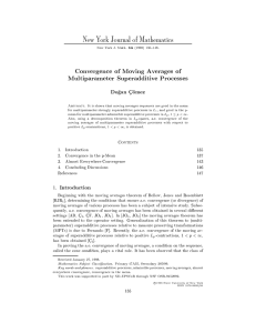 Convergence of Moving Averages of Multiparameter Superadditive Processes Dogan Comez