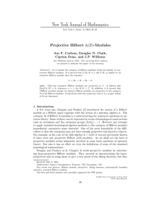 New York Journal of Mathematics -Modules Projective Hilbert