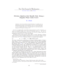 New York Journal of Mathematics Singular Plane Cubic Curve T. J. Ford