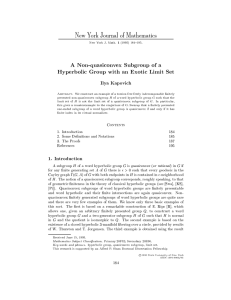A Non-quasiconvex Subgroup of a New York Journal of Mathematics Ilya Kapovich