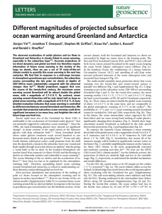 Different magnitudes of projected subsurface ocean warming around Greenland and Antarctica LETTERS *