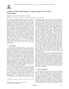 Northern Annular Mode impact on spring climate in the western