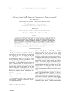 Pathways into the Pacific Equatorial Undercurrent: A Trajectory Analysis* 2134 P J. G