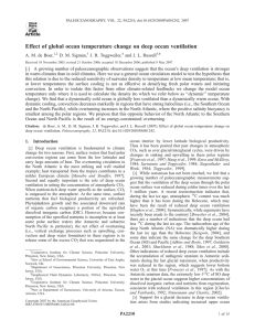 Effect of global ocean temperature change on deep ocean ventilation