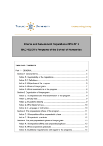 Course and Assessment Regulations 2015-2016 BACHELOR