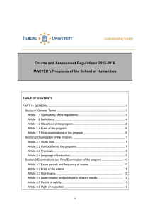 Course and Assessment Regulations 2015-2016  MASTER