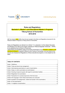 Rules and Regulations Bachelor’s, Master’s and Educational Master’s Programs