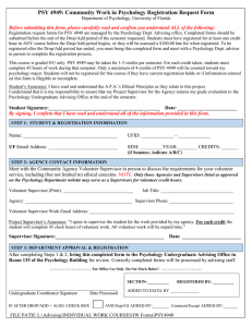PSY 4949: Community Work in Psychology Registration Request Form