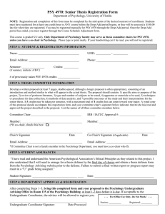 PSY 4970: Senior Thesis Registration Form