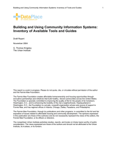 Building and Using Community Information Systems: Draft Report