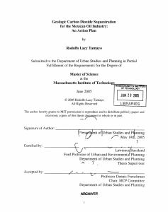 Geologic  Carbon Dioxide Sequestration for the Mexican Oil Industry: