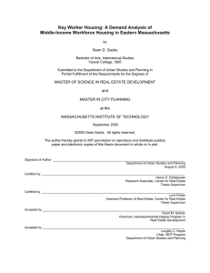 Key Worker Housing: A Demand Analysis of  Sean D. Sacks