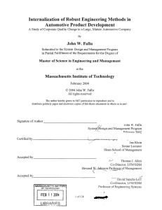 Internalization of Robust Engineering  Methods  in