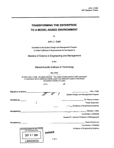 TRANSFORMING  THE  ENTERPRISE TO A MODEL-BASED  ENVIRONMENT J.