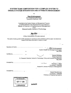 SYSTEM  TEAM  COMPOSITION  FOR  A COMPLEX ... ENABLE  SYSTEM  INTEGRATION  AND  ATTRIBUTE ...